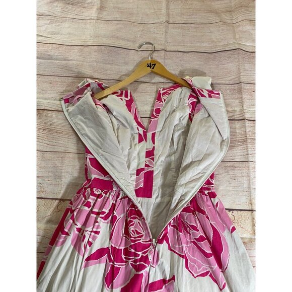 Lilly Pulitzer Women's Kaya Cameo White Pink Printed Dress - 8 - Picture 12 of 14